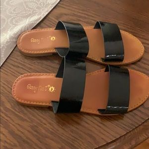 Bobbles and Lace slip on sandals